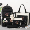 Mochila kawaii 4 piezas en 1 negra