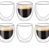 Juego 6 Tazas Café Doble Vidrio 80ml